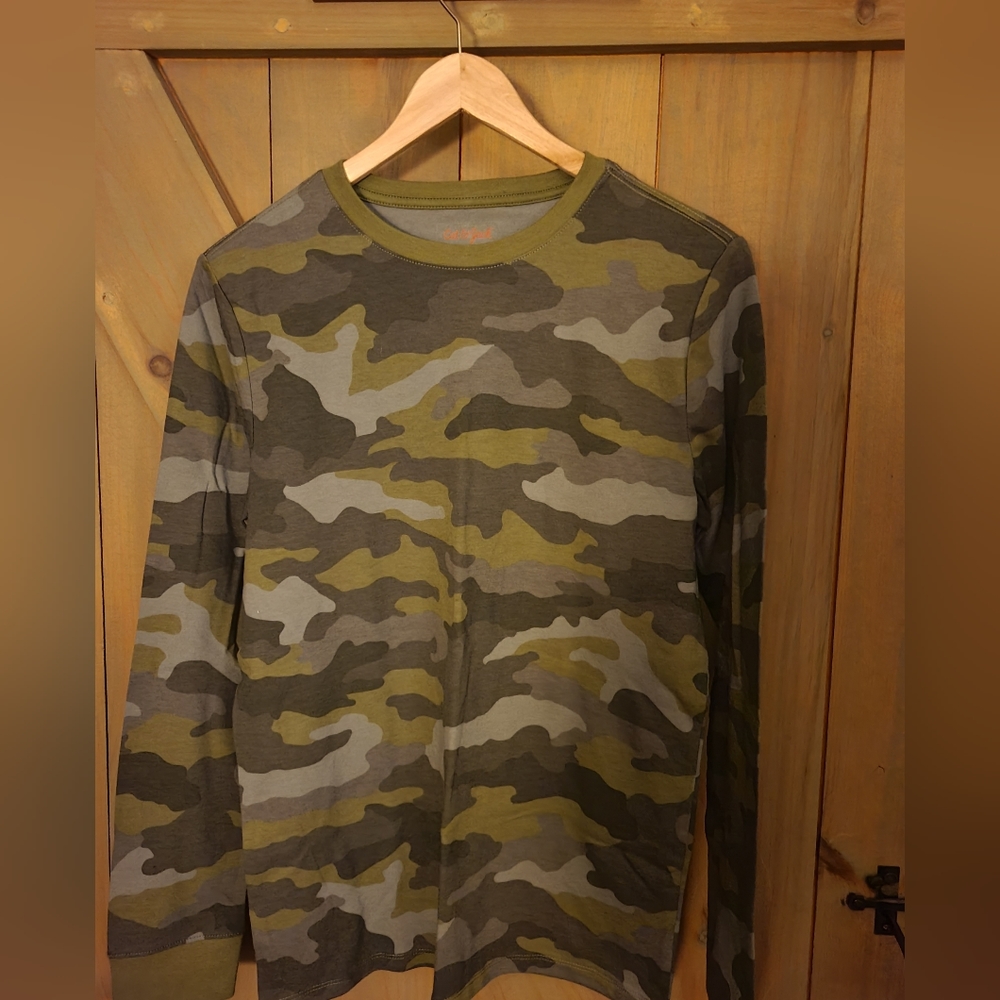 Cat & Jack Boys XL 16 Long-sleeve Cotton Camo Shirt